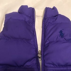 Ralph Lauren Girls Puffy Vest Size 2-2T Purple.